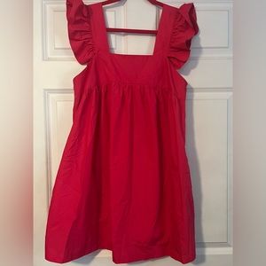 SHEIN Pink Babydoll Style Dress With Pockets